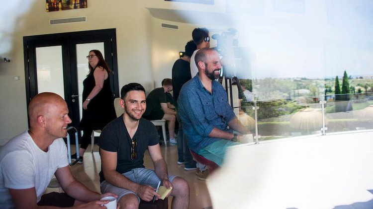 Andrew Michael (center) and the churn team at Hotjar. Source.