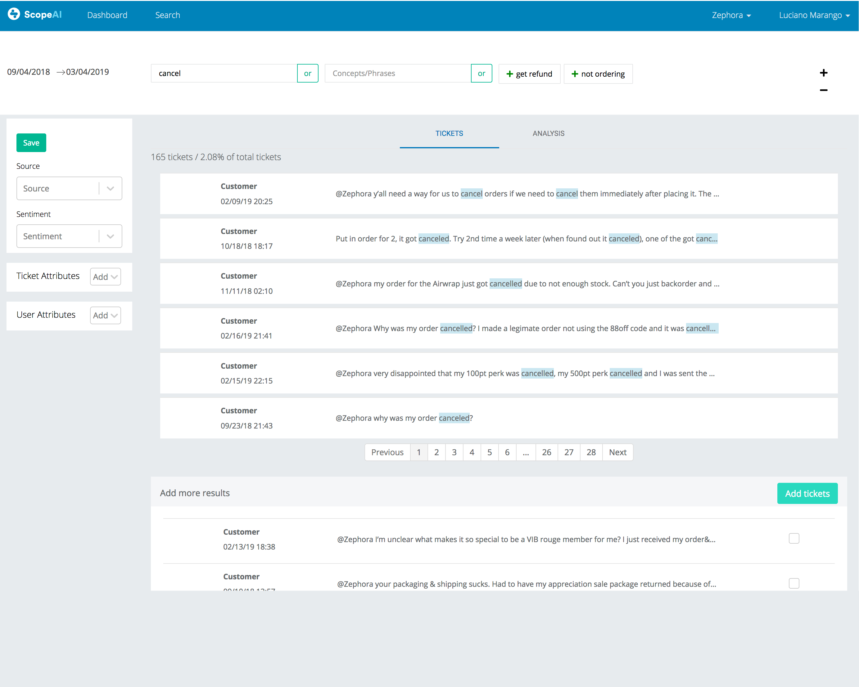 Find insights across all your customer feedback channels using NLP powered search