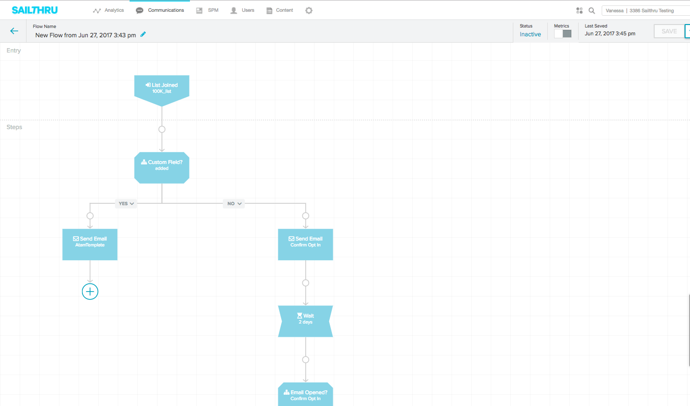 Create user flows with interchangeable steps, giving you control over triggered-message series in one easy-to-use interface
