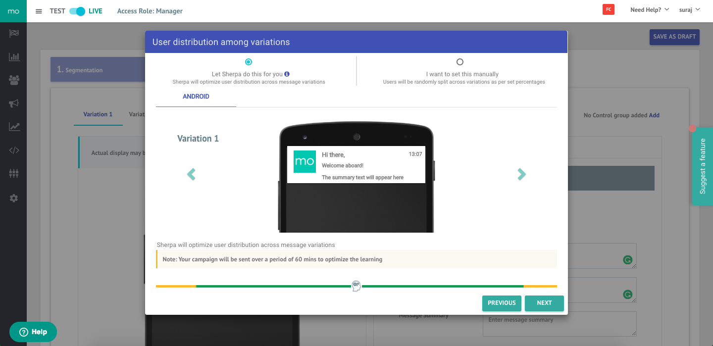 Automatically maximizes campaign engagement by taking machine-learning based actions.