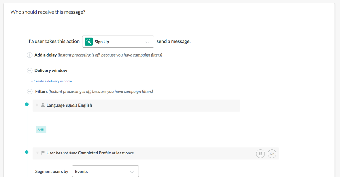 Use data from Segment or other sources to create targeted campaigns based customer profiles and actions.