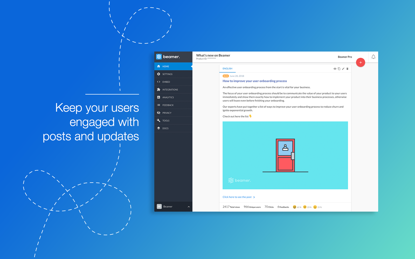 Keep your users engaged with posts and updates