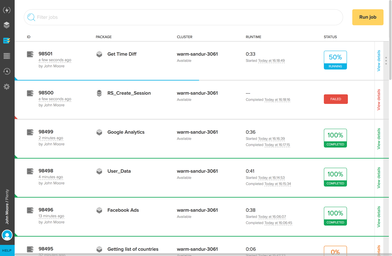 Extracts user data from third-party sources like Facebook Ads, MixPanel, Salesforce, or Google Analytics so teams can customize their data solution stack