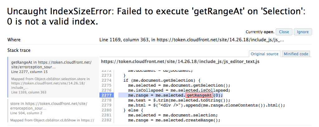 Shows you errors within unminified source code.