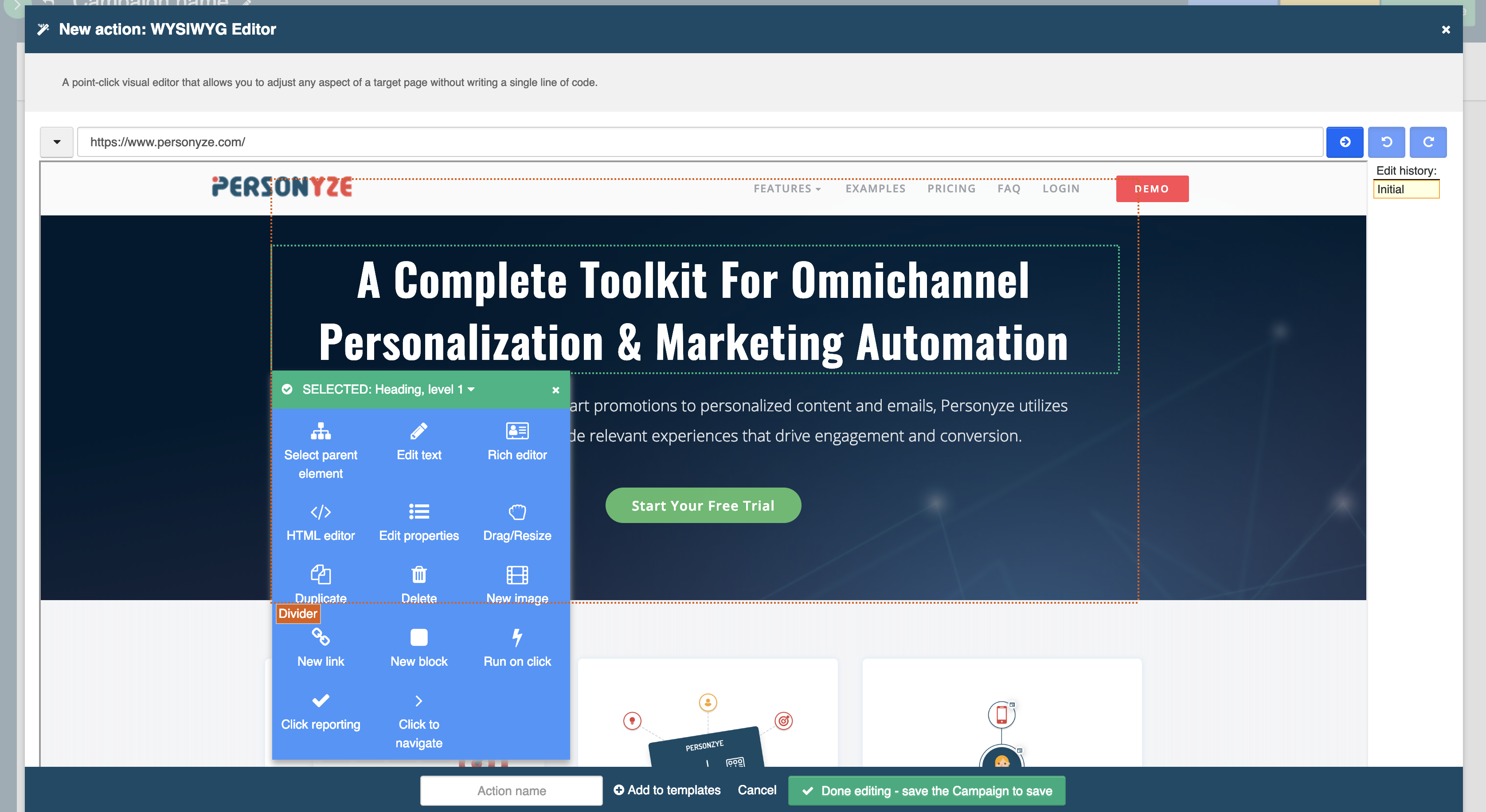 Create a visual change to a page to be seen specifically by a visitor segment.