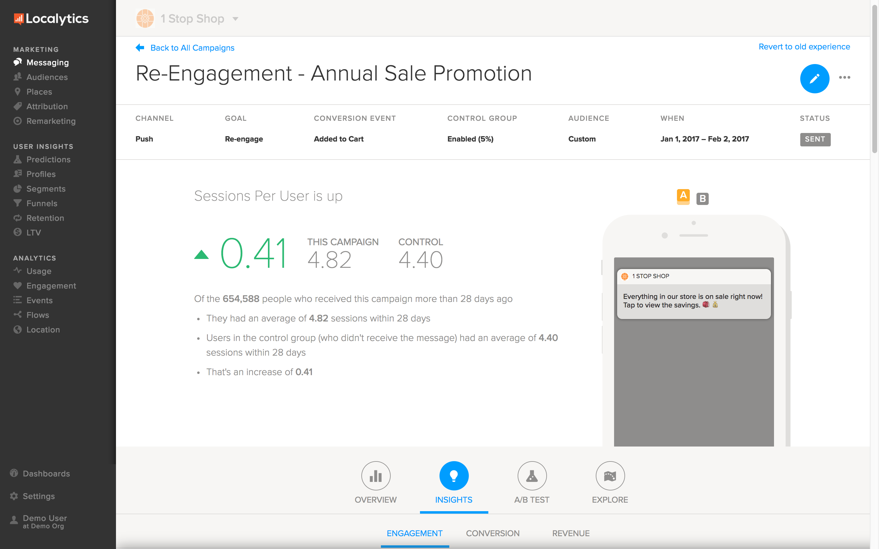 Campaign reporting helps you understand how marketing campaigns drive user behavior.