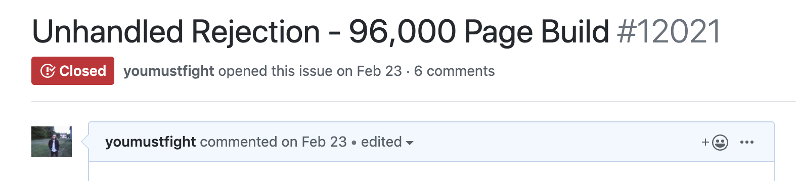 The time when my laptop kept running out of memory building our website