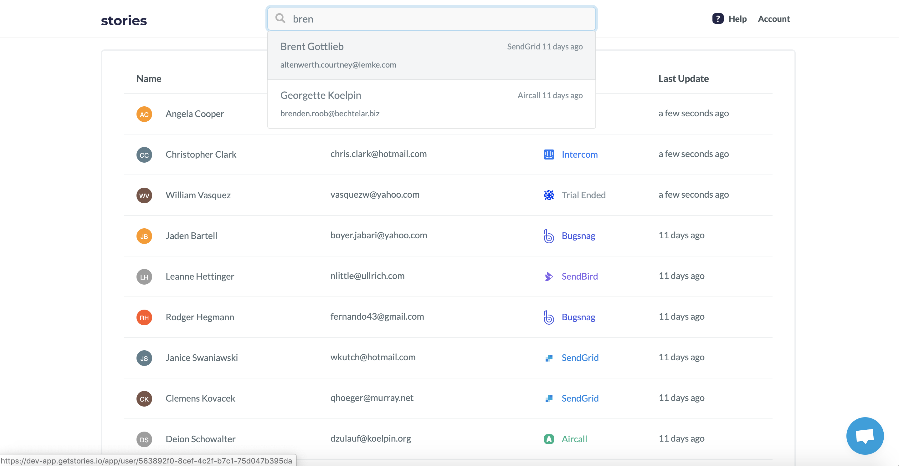 Quickly search for all your users