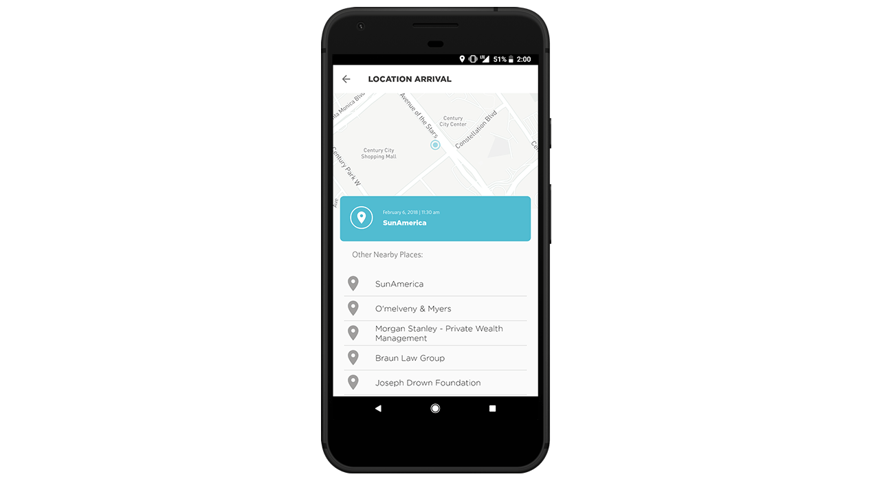 Record a user’s specific location or nearby places
