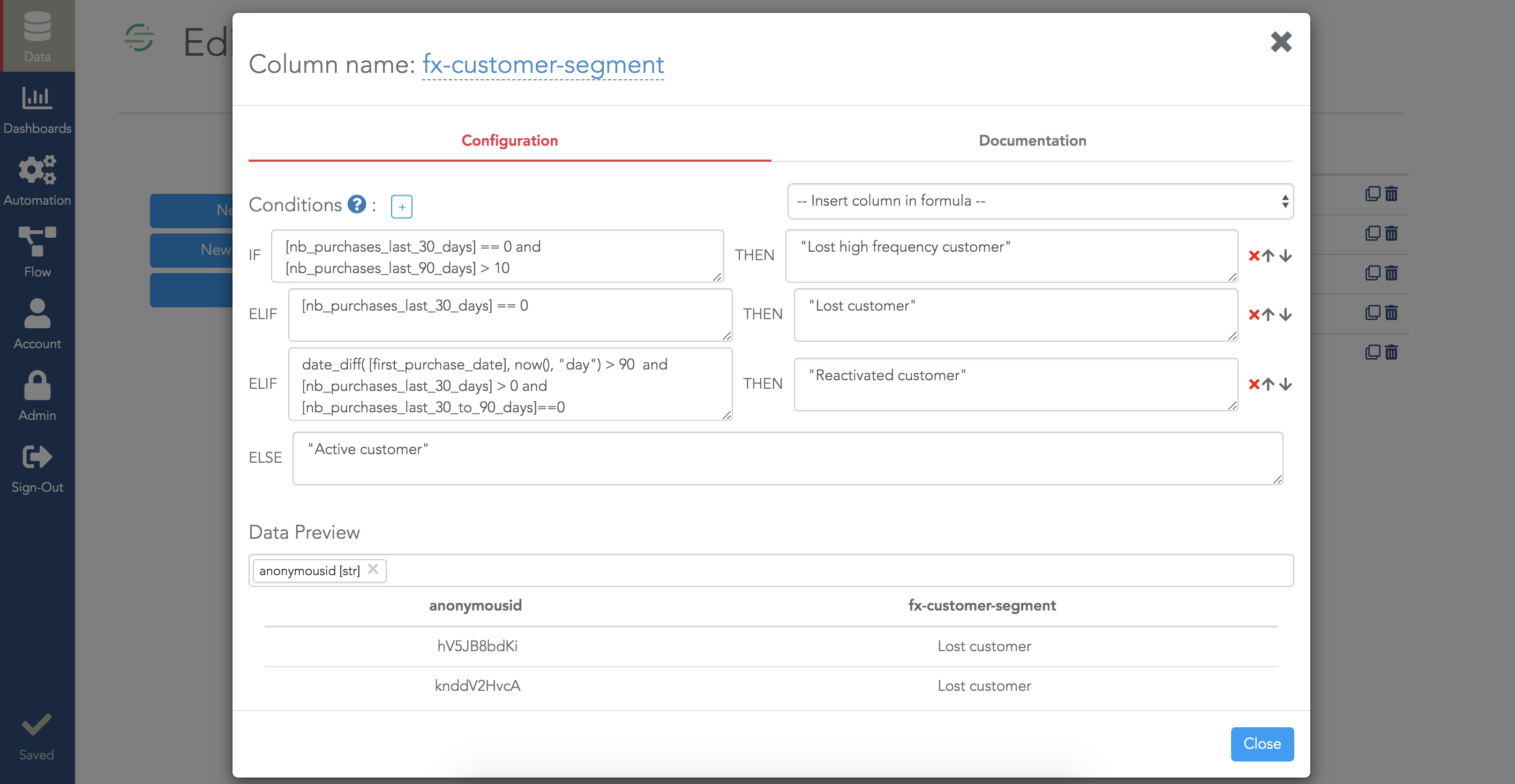 Add formula in your data tables without writing SQL. Use them in dashboards or in ETL steps.
