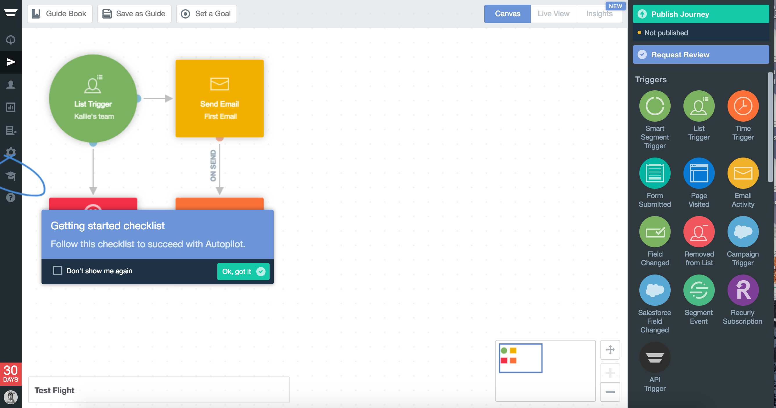 Enables click-to-add triggers based on custom events