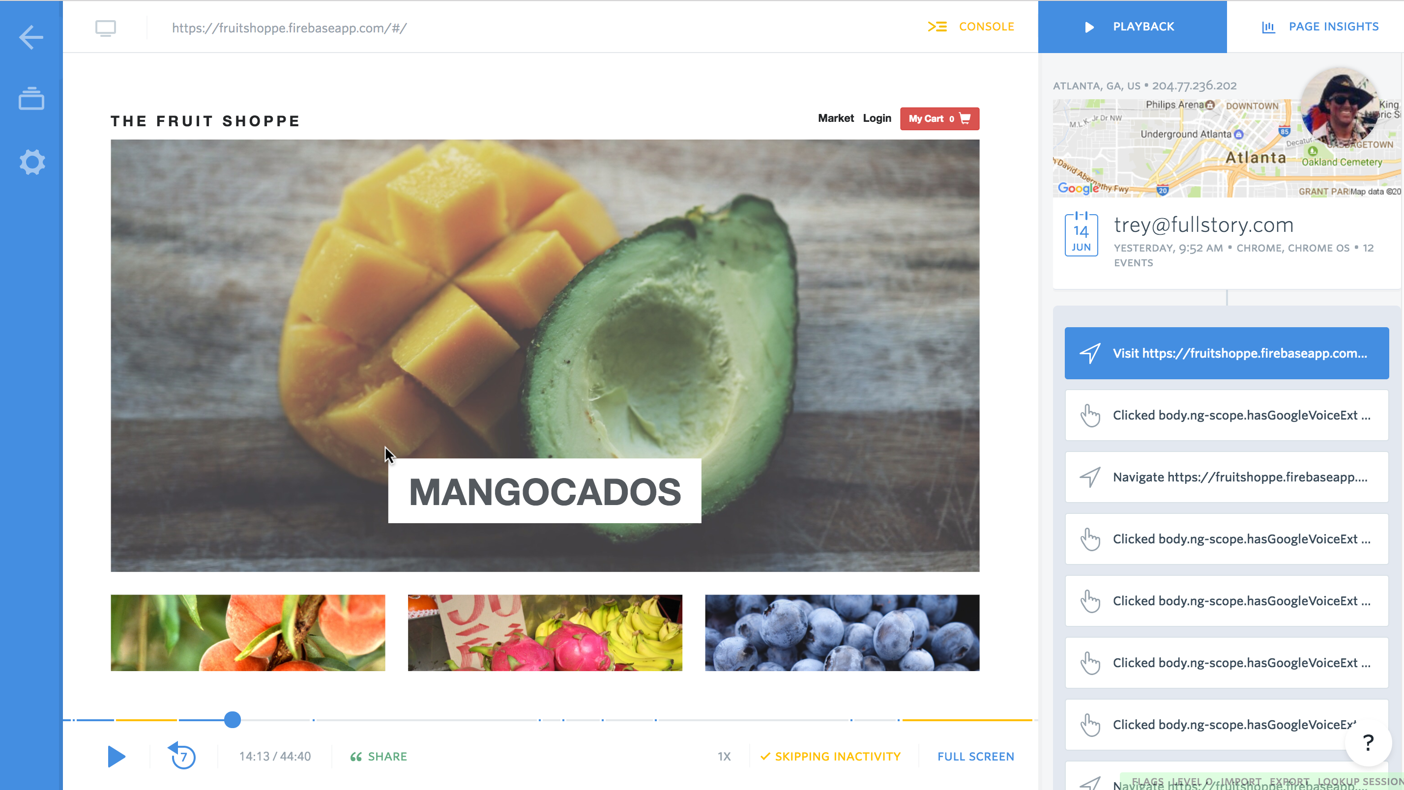 Playback is a fully inspectable recreation of your site, including the DOM, JS console, and assets.