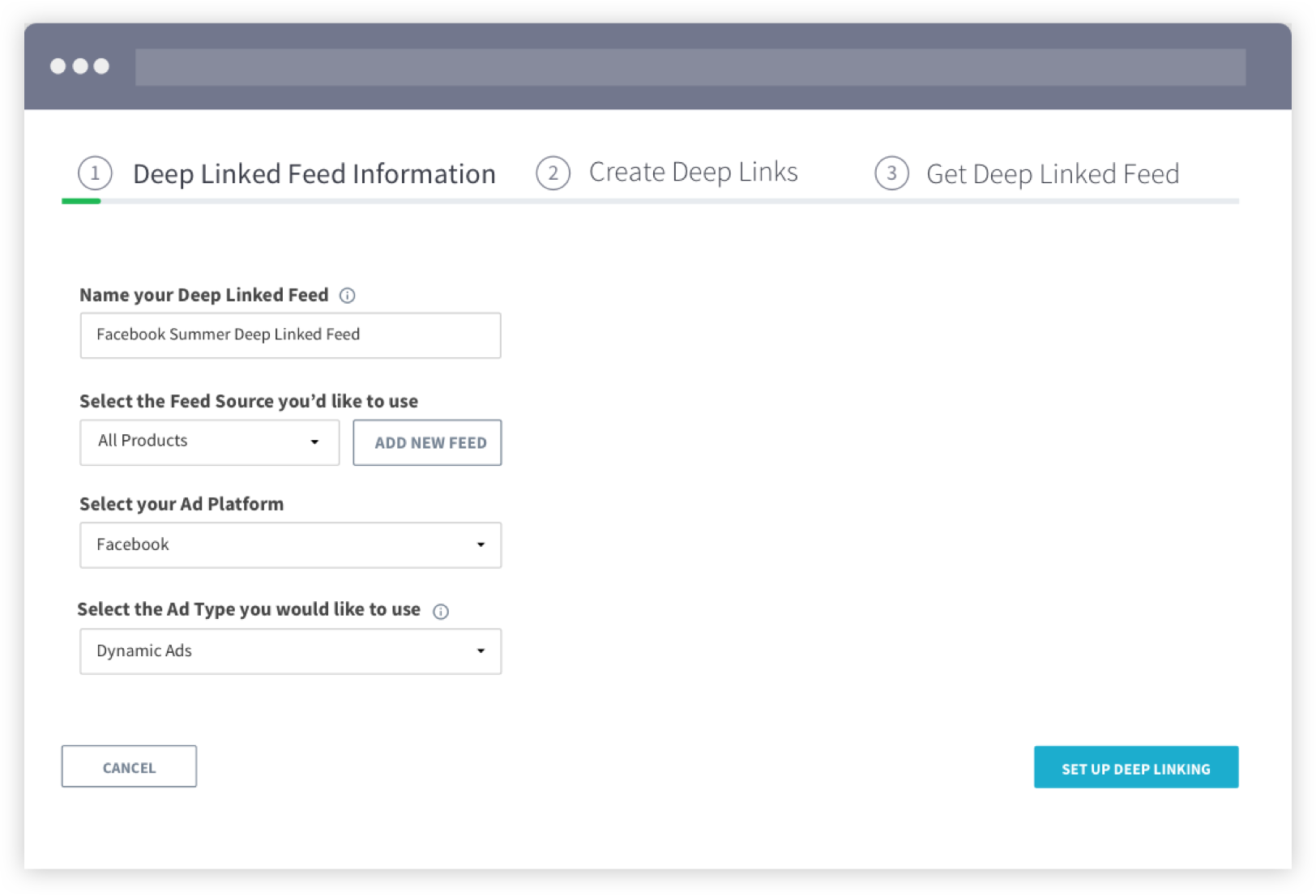 Sends in-app content to users with deferred deep links, contextual deep links, URL schemes, Android links, Apple iOS universal links, and Facebook app links.
